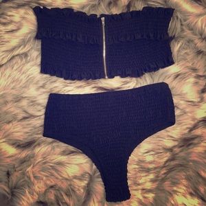 All over smocked two piece swim